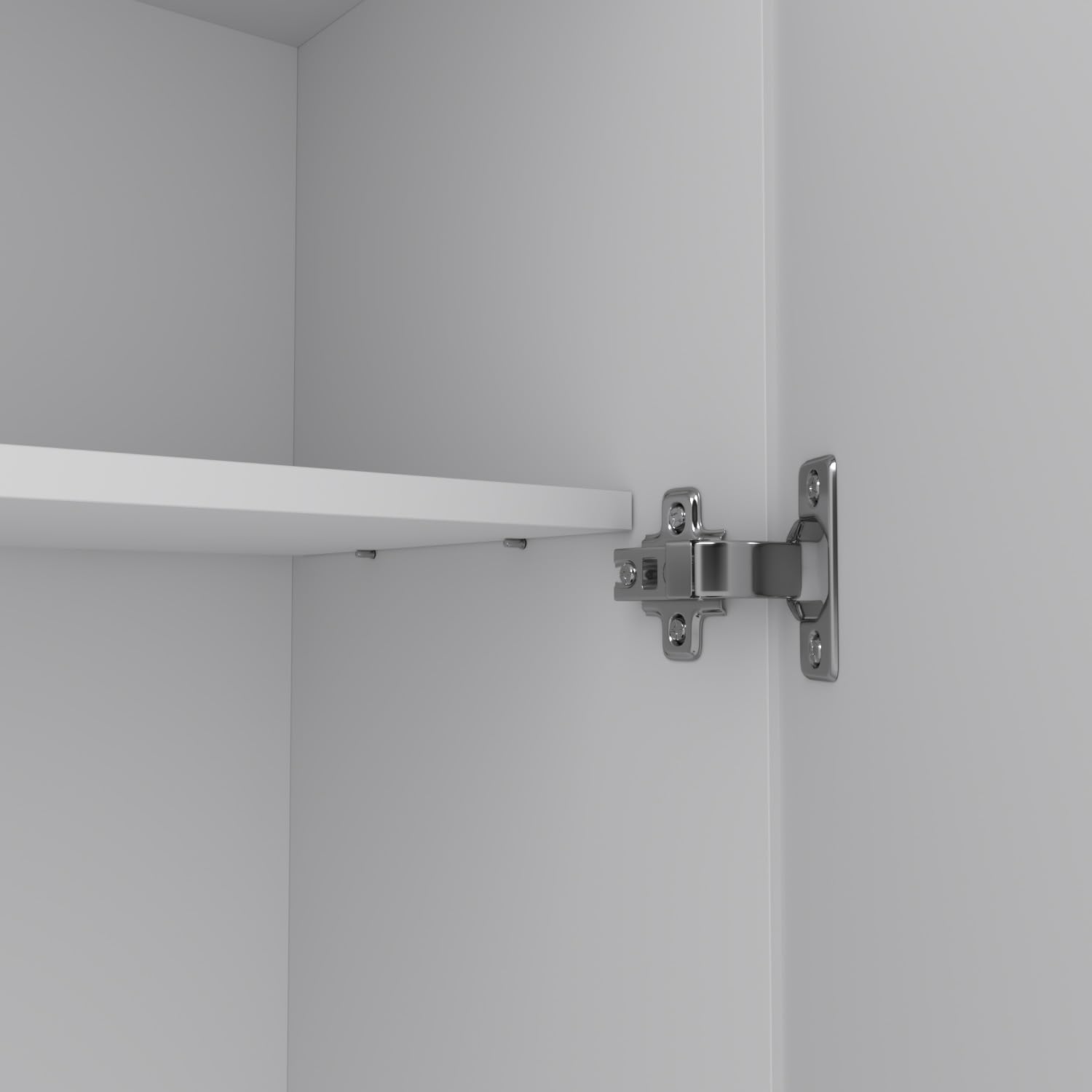 Bricozone Armadio Multiuso In Melaminico Bianco Opaco Con 2 Ante Maniglie Metalliche E Ripiani Interni Spazio Per Scope Asse Da Stiro Elettrodomestici Adatto Per Casa Garage Cucina Lavanderia