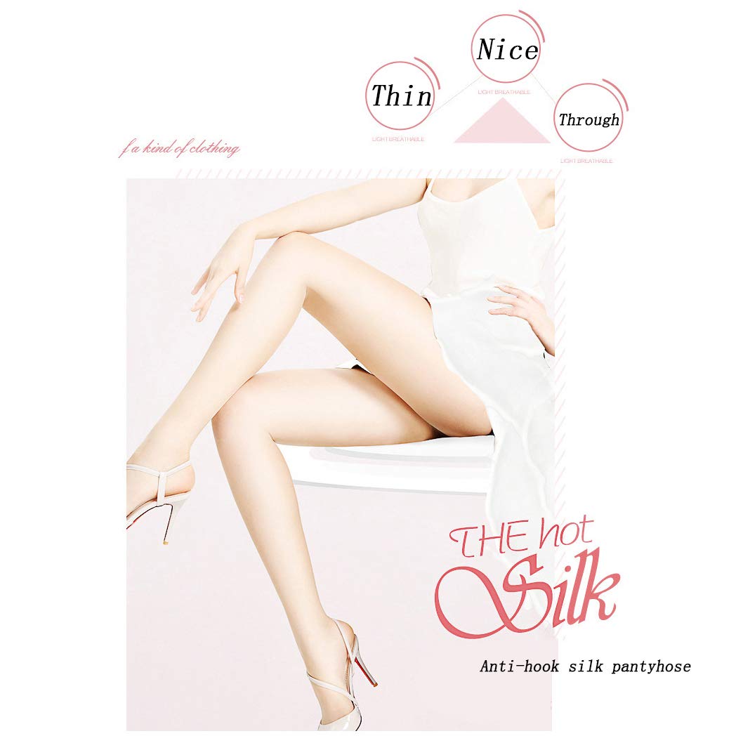 Collant per Donna, Collant in Microfibra, Collant rinforzati a Tutta Lunghezza, Collant Superiori con Controllo Resistente Super Durevole,Flesh,4pair