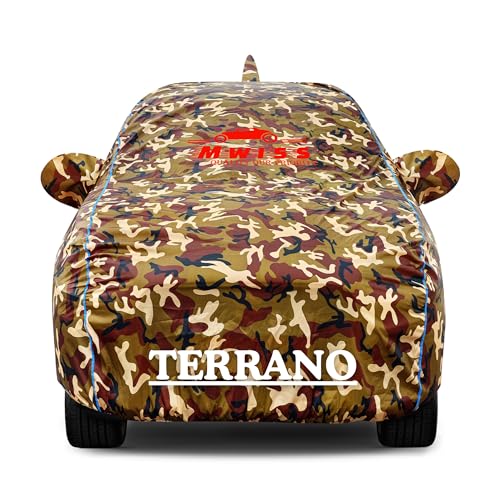 Image of Waterproof Car Cover for Nissan Terrano | Dustproof, UV & Scratch Resistant Soft Cotton Lining | Triple Stitched, Mirror Pockets & Elastic Hem | Jungle