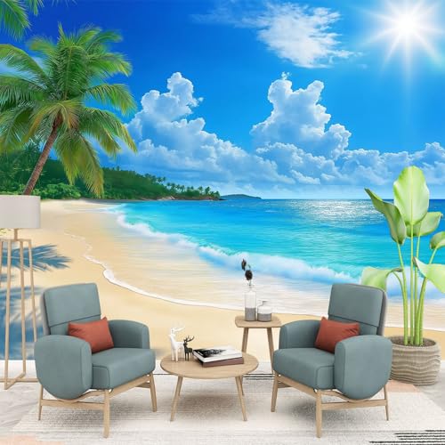 Papier Peint Photo Île Exotique rénovation murale rapide de salon avec décor plage 400x280