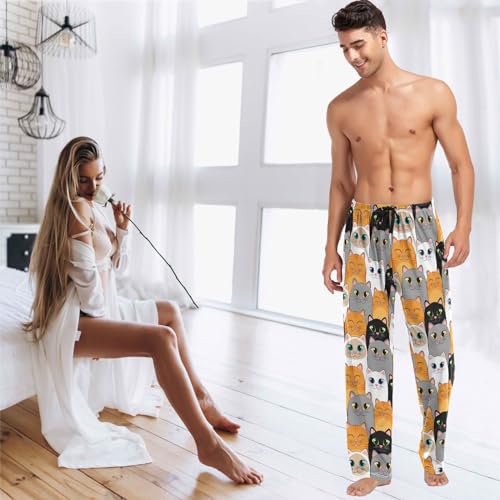 visesunny Mens PJ Pajama Pants Bottoms Cotton Soft Lounge Pants Sleepwear PJs with Pockets3
