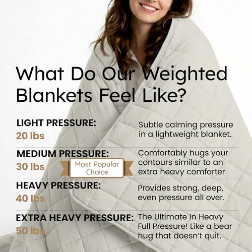 Image of HomeSmart King Size Weighted Blanket 30lbs, Soft Breathable Fabric, Oversized XL Heavy Blanket for Adults, Misty Grey