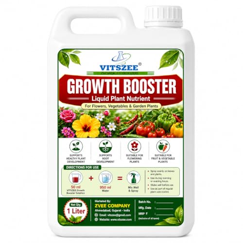 VITSZEE Growth Booster Liquid Plant Nutrient 1 Liter | Plant Care Solution for Flowers, Vegetables, Garden Plants | Supports Healthy Plant Development & Root Growth | Easy Dilution Formula
