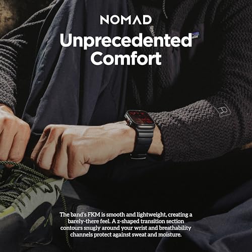 NOMAD Apple Watch Sport Band Rocky Point Carbon Black - 46/49mm Rugged Apple Watch Band with Natural Black Hardware Adventurous for Men and Women by NOMAD - Used condition - Image 4