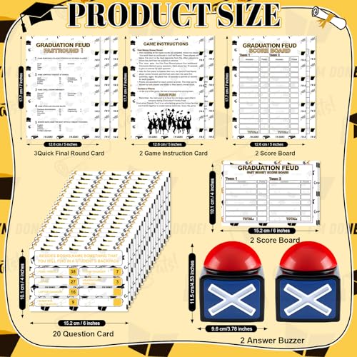 Juego de mesa Graduation Friendly Feud con 2 Buzzers de Respuesta miniatura 2