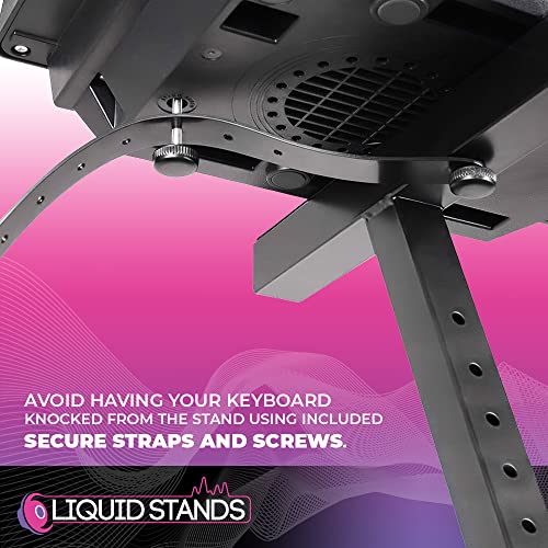 Liquid Stands Piano Keyboard Stand - Z Style Adjustable and Portable Heavy Duty Music Stand for Kids and Adults (Fits 54-88 Key Electric Pianos)