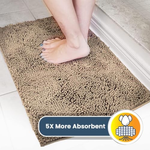 Image of Muddy Mat | Super Water Absorbent Door Mat Indoor, Microfiber Quick Dry Chenille Entryway Rug, Slip Resistant Front Door Mat, Indoor Mats for Entryway, Machine Washable Pet Rug, Sand 36 inch x 72 inch