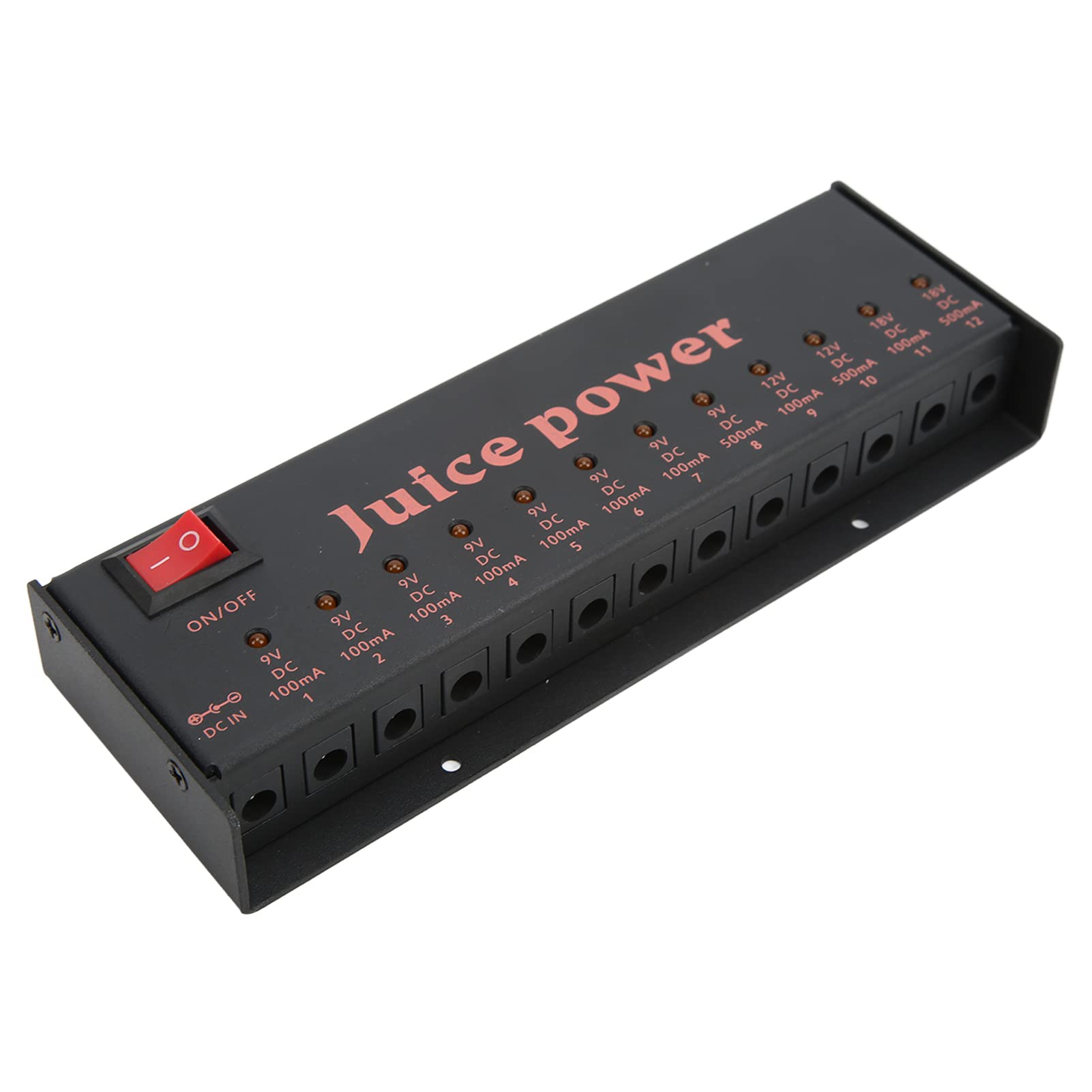 Dilwe Alimentatore per Pedale Effetti per Chitarra, 12 Uscite CC Isolate 9 V 12 V 18 100 MA 500 MA, con Protezione da Cortocircuito, per Effetti Digitali Analogici e Amplificatori a (Spina UE