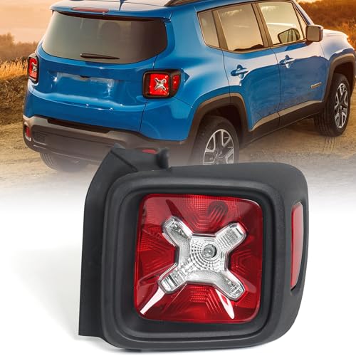 Huray Tail Light for Jeep Renegade 2015-2022 OE Tail Lamp Replacement (Black, Passenger Side (Right))