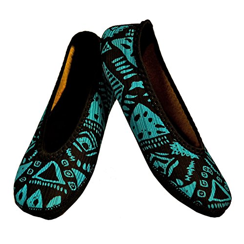 Nufoot Women's Modern, Blue Aztec, Medium