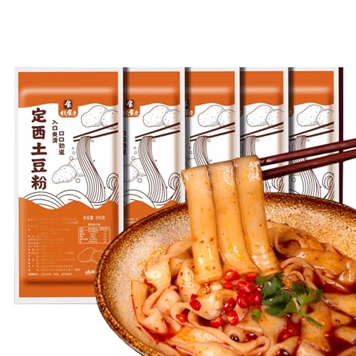 TJBXWPY wide glass noodles Jumbo Chewy Noodles, No Soup Included, Quick and Easy, Easy cooking Individual packaging,40.09oz oz (250g × 5 Packs) Pack of 1