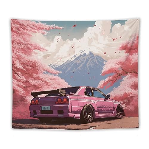 FeoYoed Car Tapestry, JDM Wall Hanging Decor, R34 Tapestries, 60" L x 50" W