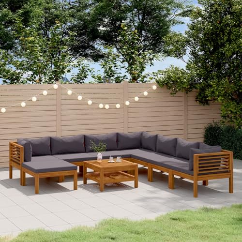 IKAYAA Lounge Set Holz, Ecklounge Outdoor, Gartenmöbel Set mit Kissen,…