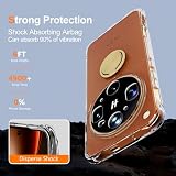 Etui kompatybilne z Oppo Find X9 Ultra, podpórka pierścieniowa Crystal Clear Case Przezroczysta ochrona TPU Obrotowy pokrowiec na pierścionek 360 - Czarny pierścień