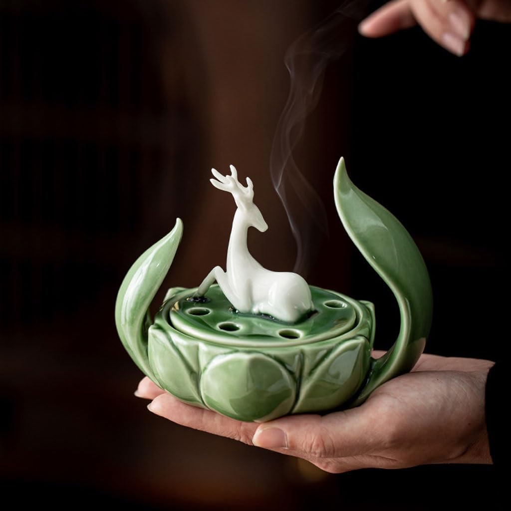 Porta incenso in Legno di agar per Interni ed Esterni, in Ceramica, per aromaterapia