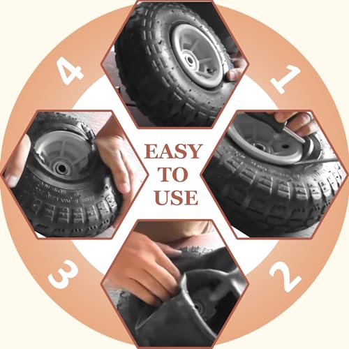 4.80/4.00-8\" Tire Inner Tubes by Cenipar For Heavy Duty Cart,Like Hand Trucks, Garden Carts,Mowers And More, Pack of 2