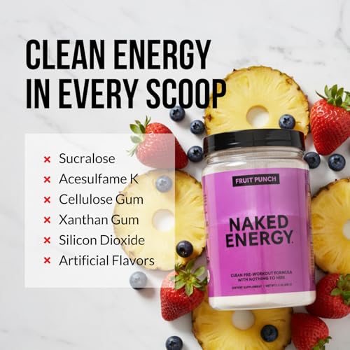 Image of NAKED Fruit Punch Energy - Clean Pre Workout Supplement for Men and Women, NSF Certified, Vegan Friendly, No Added Sweeteners, Colors Or Flavors - 30 Servings
