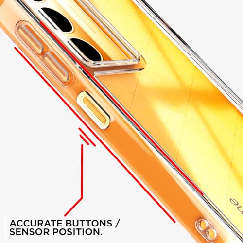 Image of Amazon Basics Back Cover for Realme Narzo 80x 5G / Realme P3x 5G / Realme 14X 5G PC + TPU Clear Transparent Raised Edges Shockproof Protective Phone Bumper Case(Transparent)