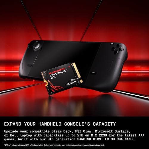 Image of SANDISK 1TB Optimus GX 7100M NVMe SSD - PCIe Gen 4, M.2 2230, Up to 7,250MB /s Read Speed, Up to 6,900MB /s Write Speed - SDSP71100TAT