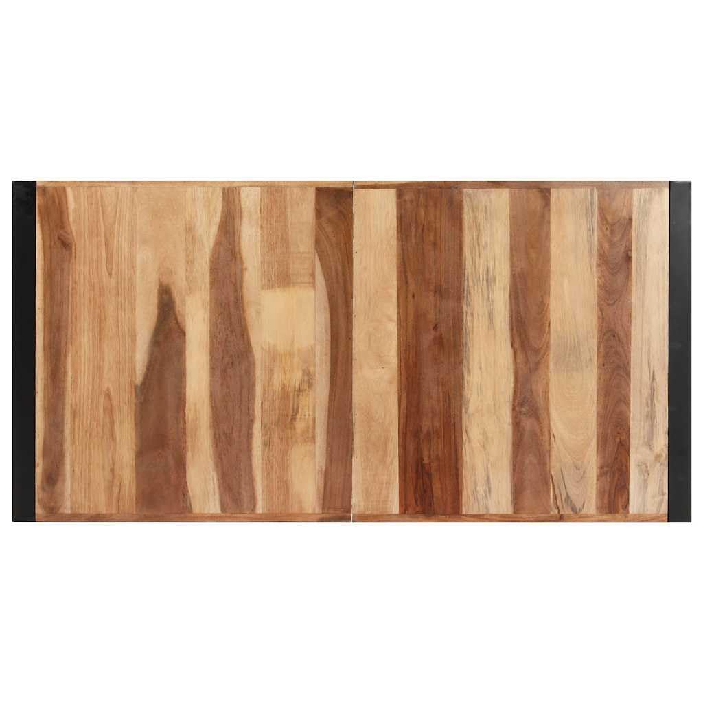 Stół do jadalni z litego drewna 140 x 70 x 75 cm ze stalowymi nogami