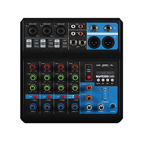 Mini Mezclador de Audio profesional 5 canales controlador de DJ bluetooth USB reverberación...