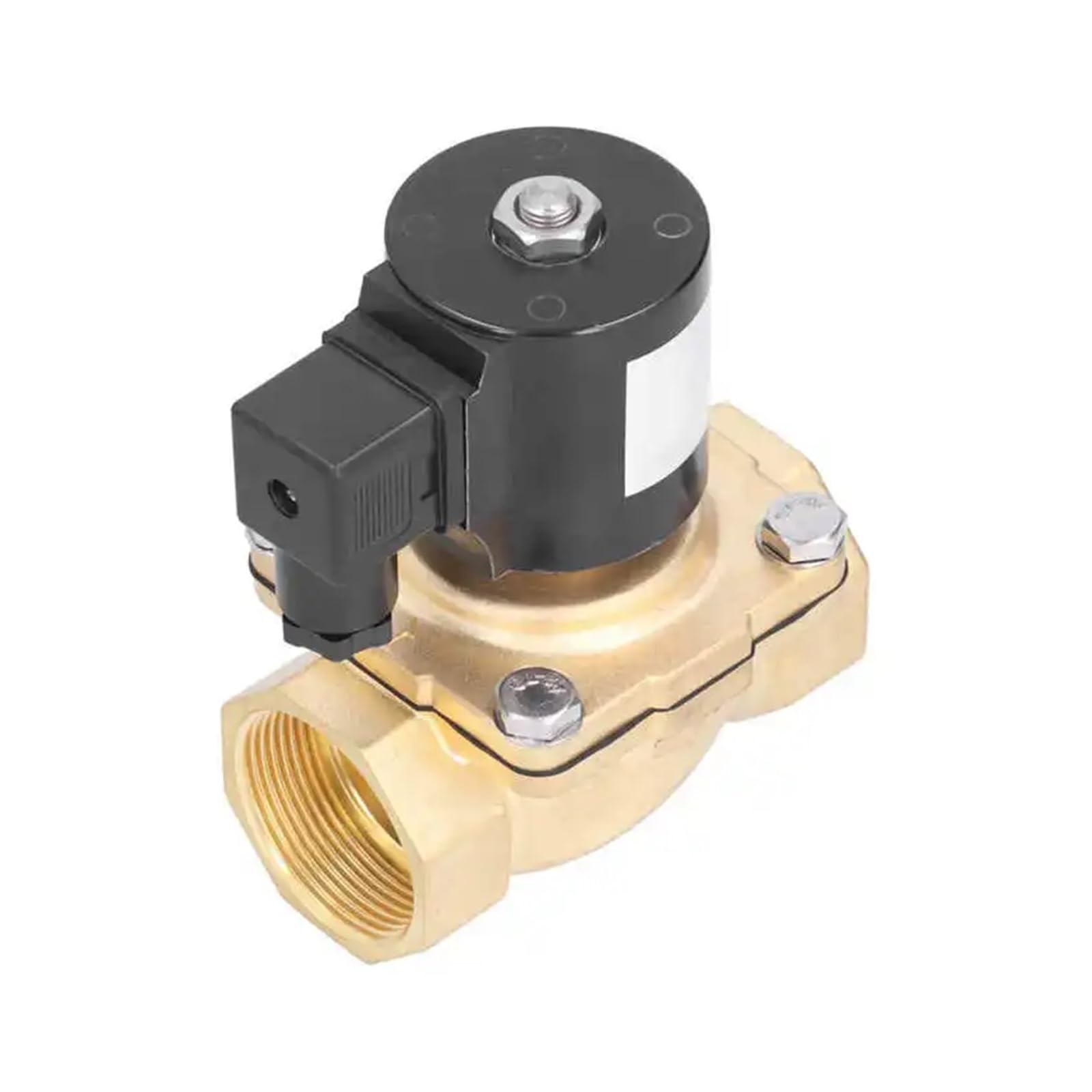 Válvula Solenoide eléctrica AC DC G1-1/2in Rosca Tipo diafragma tracción Recta for Agua Gas 2W41-40GBN Suministros industriales(DC 12V)