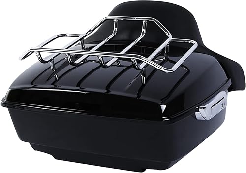 Miniatura 5 de TCT-MOTORPARTS Maletero King Tour Pack de 13.7 pulgadas, color negro mate y respaldo para Harley Touring Road King FLHR Street Glide Road Glide
