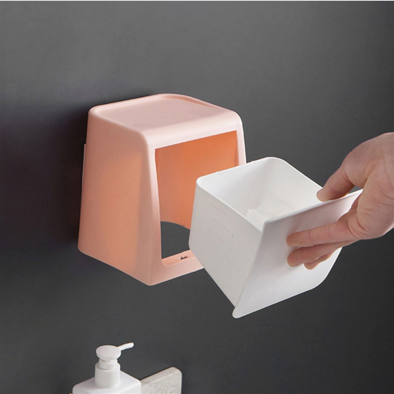 Cestino Carta Ufficio Casetta montata a Parete da Cucina Can del Bagno Creative Punch Litter Case Multifunzionale. Pattumiera da Bagno (Color : B)