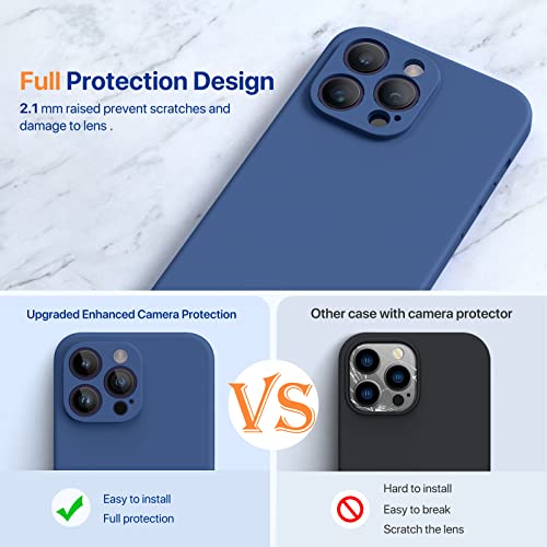 Miracase Designed for iPhone 14 Pro Max Phone Case with Screen Protector,[Upgraded Enhanced Camera Protection],Shockproof Liquid Silicone Case with Microfiber Lining,6.7 inch, Glass Blue by Miracase - Image 7