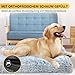 DONWEI Hundebett Flauschig, Orthopädisches Hundebett, Hundekissen Waschbar, Langem Plüsch Hundematte mit Abnehmbarer Deckel, rutschfest Hundematratze für Kiste, 50x40x5CM, Hellgrau
