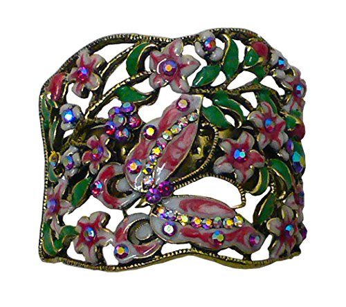Preisvergleich Produktbild Crystal Butterfly Hair Holder Barrette YY86900-4rose by Bella