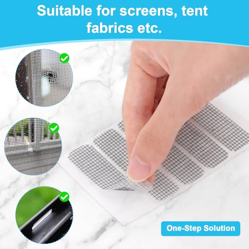 UKOFEW 100 Stück Fliegengitter Reparatur Set,Fliegengitter Reparatur Klebeband,Insektennetz-Reparaturset,für Fliegengittertüren, Moskitonetz, Insektenschutz Fenster