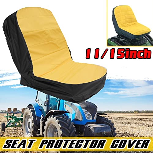 WOOXGEHM Riding Lawn Mower Seat Cover, Elastic Design with 3 Pockets, 15 Inches Universal Lawn Mower Tractor Cover for Heavy Duty Farm Vehicles, Forklifts, Tractors, Lawn Mowers