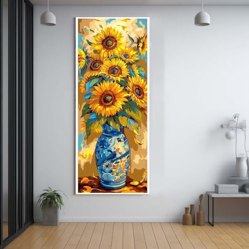 Diamond painting kit complet tournesol : idée cadeau art crafts adulte femme grand format A92