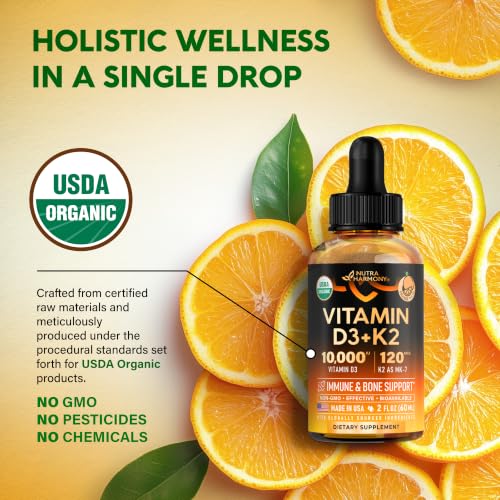 NutraHarmony Vitamin D3 K2 Organic Drops