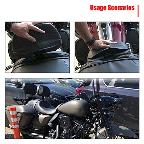 INNOGLOW Motorcycle Adjustable Driver Backrest Rider Backrest with Black Mounting Kit for Harley Touring Electra Glide Road Glide Road King Street Glide CVO 2009-2020 - Thumbnail 4