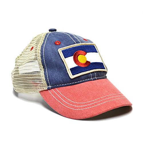 Yocolorado Kid's Vintage Colorado Flag Trucker Hat Multicolored #TOP1
