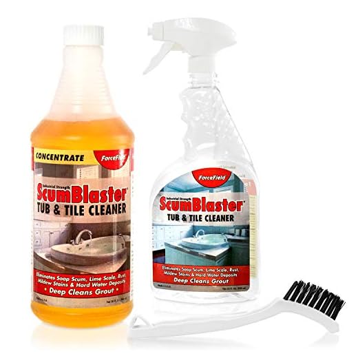 ForceField ScumBlaster: Soap Scum Remover, Tile and Grout Cleaner, Hard Water Stains, Mildew and Rust, Industrial Strength