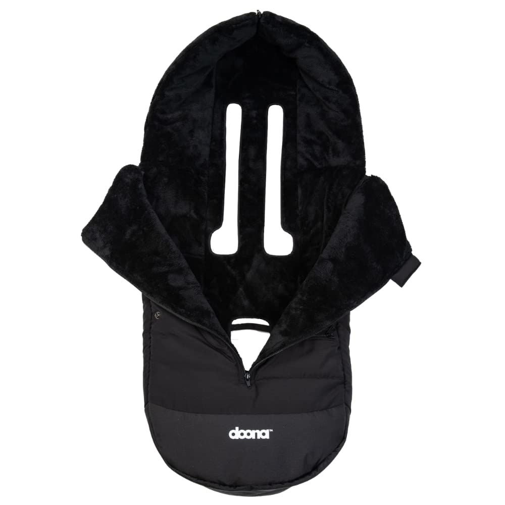 DOONA, coprigambe, adatto alla maggior parte dei seggiolini auto, dei passeggini e delle carrozzine, con coperta imbottita, resistente alle intemperie e lavabile in lavatrice, nero