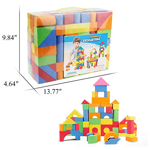 Mini Tudou 137 Pcs Foam Blocks For Toddlers, Soft Stacking Building Block Toys Set For Kids, Boys And Girls #TOP6