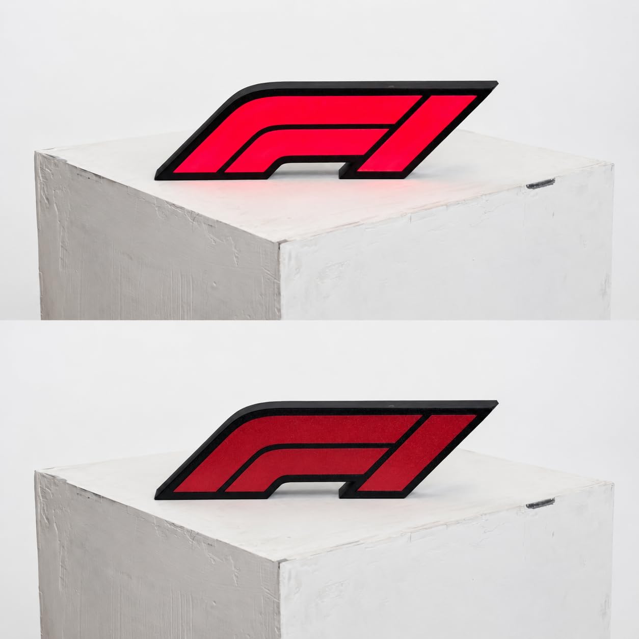 LED Light, 3D Printed Desk Decor, Red and Black, 27x7.5 cm, Formula 1 Racing Fan Gift-image-27