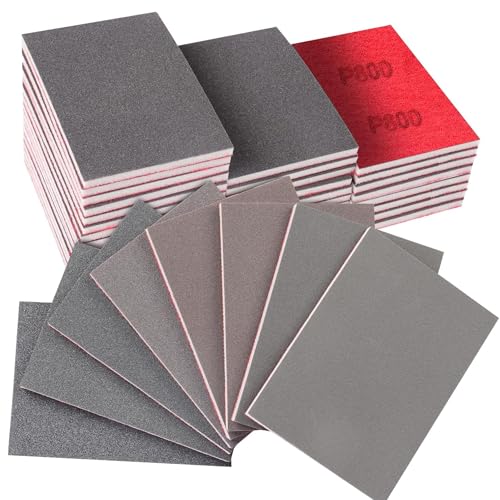 Swiffen 48 Pcs Sanding Sponge 3x4 Inch 120/180/240/320/400/600/800/1000/1200/1500/2000/2500 Grit Sandpaper Assortment, Wet/Dry Sandpaper,Reusable Sanding Blocks for Wood, Metal, Drywall,Polishing by Swiffen - Image 7