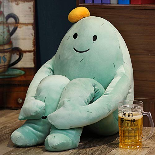 WAQIA HOUSE Novelty Cactus Plush Toy Stuffed Cactus Pillow Cute Squatting Cactus Plush Doll Funny Lying Cactus Sleeping Pillows for Adults
