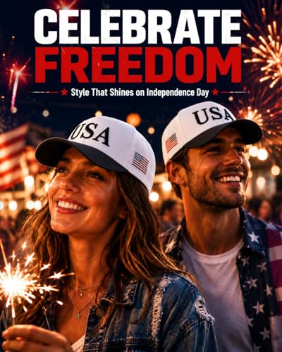 Image of USA Flag Hat for Men Women - 3D Embroidered Patriotic Baseball Cap, 4th of July, 250th