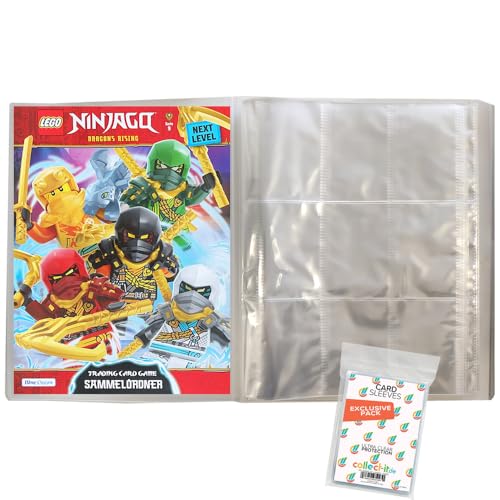 Bundle mit LEGO Ninjago Serie 9 Next Level Trading Cards - 1 Leere Sammelmappe + Exklusive Collect-it Hüllen
