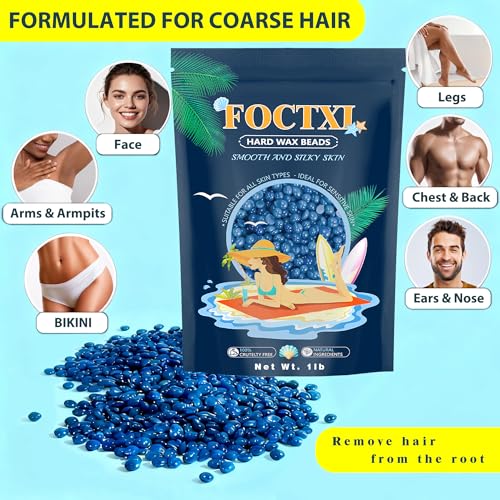 Image of Hard Wax Beads, 1lb Wax Beans for Hair Removal Sensitive Skin - Coarse Hair Formula - Brazilian Bikini, Face, Eyebrows, Underarms, Arms, Chest, Back, Legs(450g)