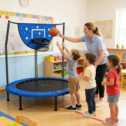 Cerceau de basket-ball pour trampoline : jeu extérieur interactif résistant aux intempéries - 2