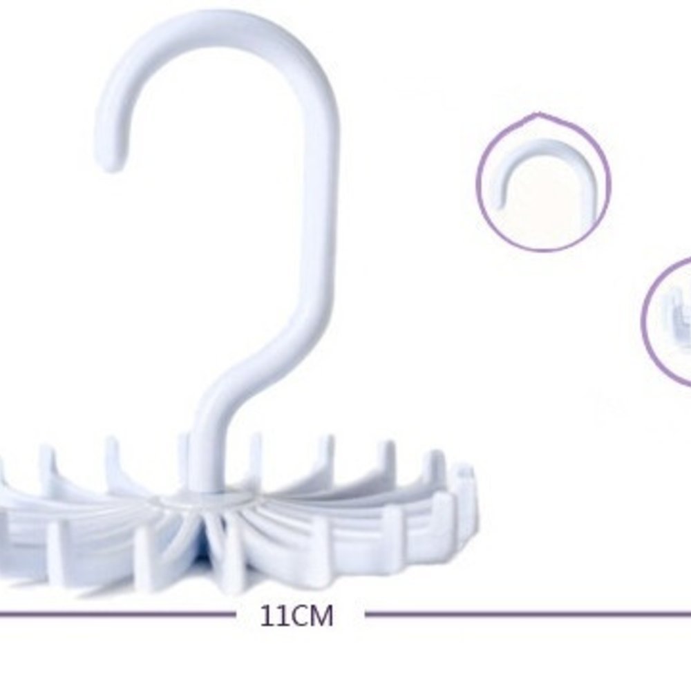 Duckdarky Tie Rack Organizer Hanger Closet Organizer Men'S Tie Rack Holds 20 Neck Ties (Color: White)