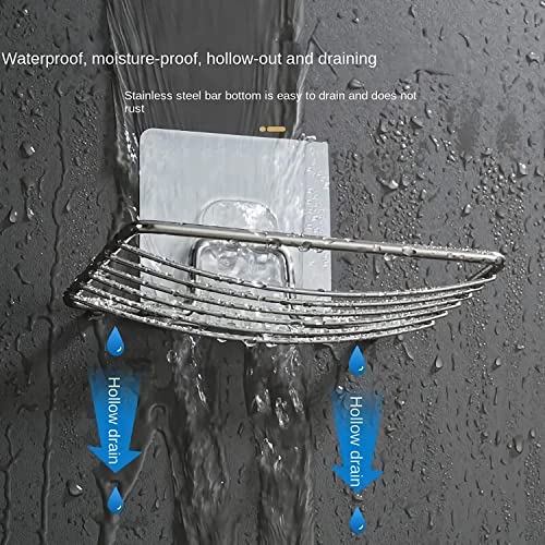 Image of Afrodite Soap Dish Holder, No Drilling, 304 Rustproof Stainless Steel Soap Dish for Shower, Bathroom, Tub and Kitchen Sink
