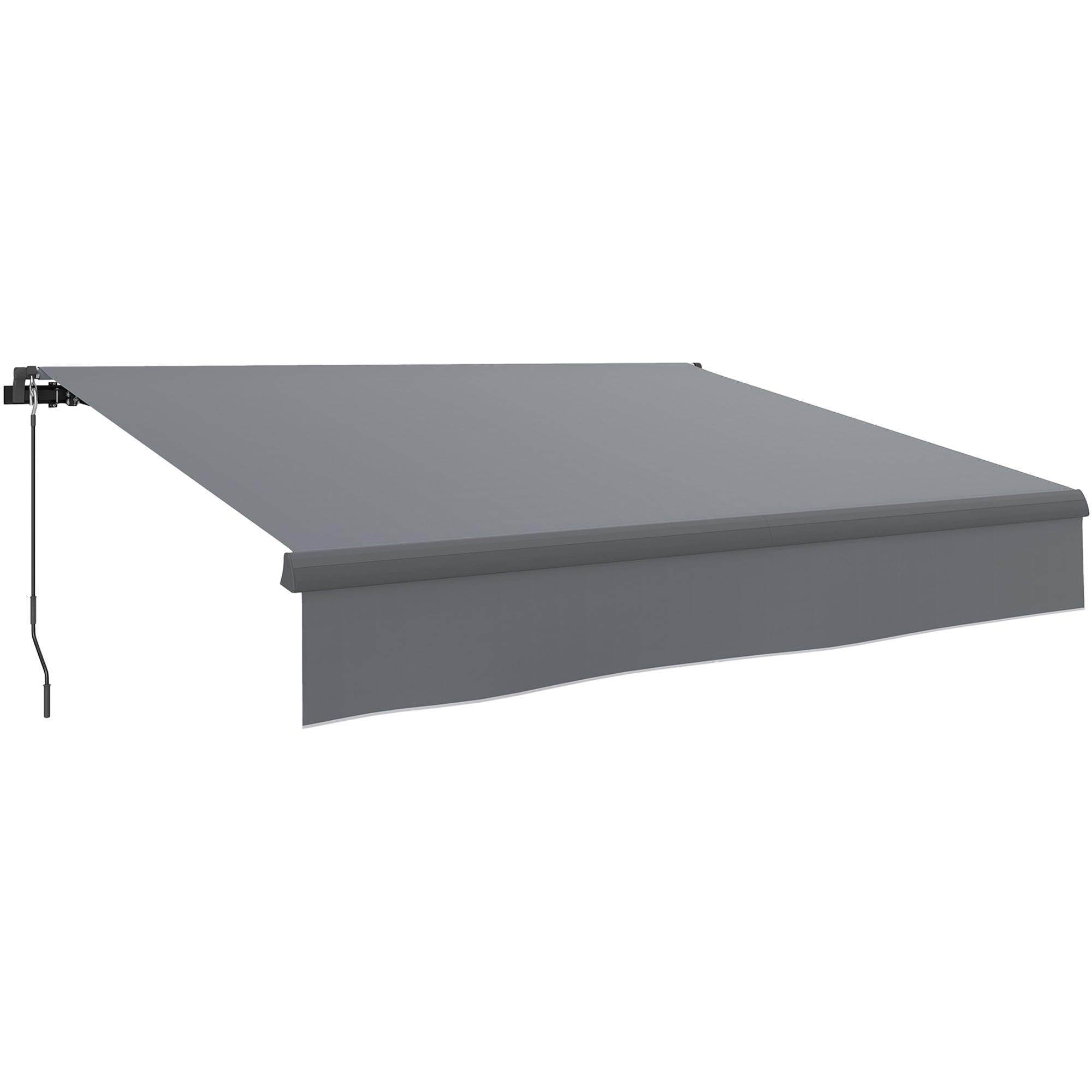 Outsunny Toldo Manual Retráctil 3x2 m Toldo Exterior Terraza Enrollable Ajustable con Manivela Protección UV50+ Estructura de Aluminio y Metal para Balcón Jardín Gris